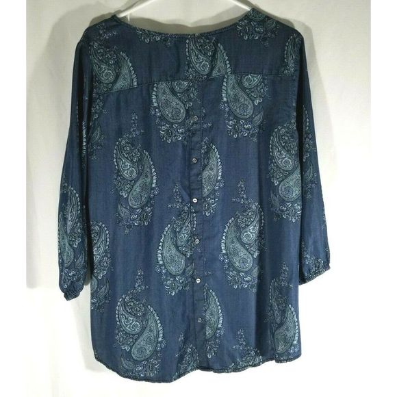 Est, 1946 Denim Style Paisley Patterned Tunic - Picture 3 of 6